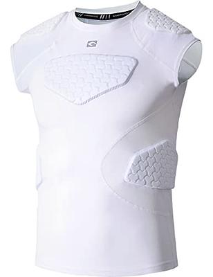  Youth Padded Compression Shirt Kids Boys Pad Sleeveless Vest  Protective Shirts Rib Chest Protector For Football Baseball Basketball4-pad