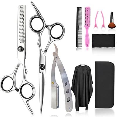 5.5 Professional Hair Scissors Barber Scissors Haircut Scissors Hairdresser Scissors Japan 440C Hair Shears Blind Hole Convex Edge Kinsaro