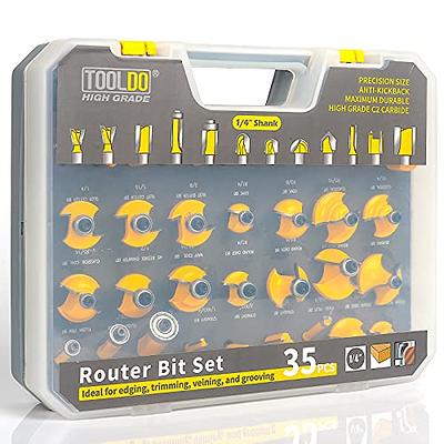 TOOLDO Router Bits Set 50 Pieces,1/4” Shank Tungsten Carbide