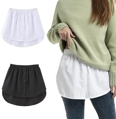 Shirt Extender for Women 3 Pcs Adjustable Fake Layering Leggings Top Lower  Sweep Shirt Undershirt Skirt
