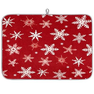 Burgundy Red Drying Dish Mat Drying Pads for Kitchen Counter