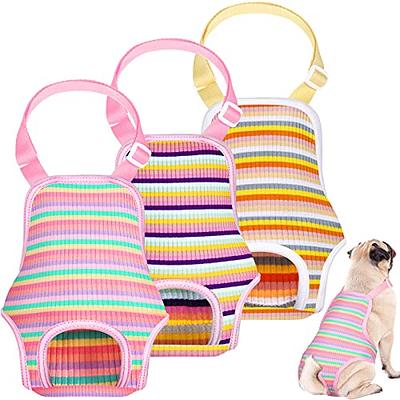 Dog Diapers Sanitary Panties with Adjustable Suspender 3 Pack Washable  Reusable Dog Period Panties Pet Underwear Diaper Jumpsuits for Female Dogs  in