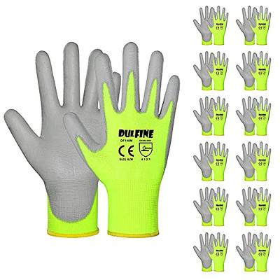 KAYGO Safety Work Gloves PU Coated-12 Pairs, KG11PB, Seamless Knit Glove  with Polyurethane Coated Smooth Grip on Palm & Fingers, for Men and Women,  Ideal for General Duty Work (Large, White) 