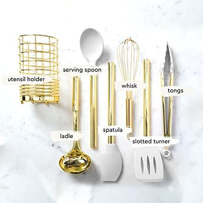 White Silicone and Gold Cooking Utensils Set with Holder - 7PC Silicone  Cooking Utensils Set Includes Gold Kitchen Utensils, Gold Whisk, Gold  Spatula, & Gold Utensil Holder - Gold Kitchen Accessories - Yahoo Shopping