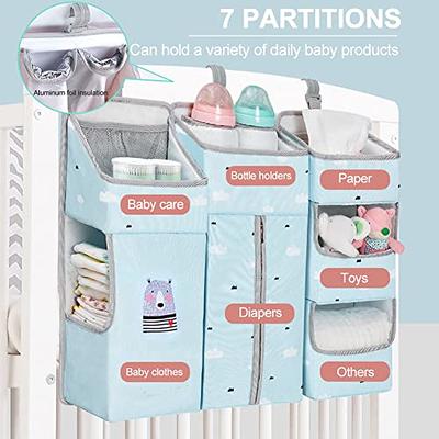 TOCKONIMN Hanging Diaper Caddy Organizer for Baby Crib - 3-in-1