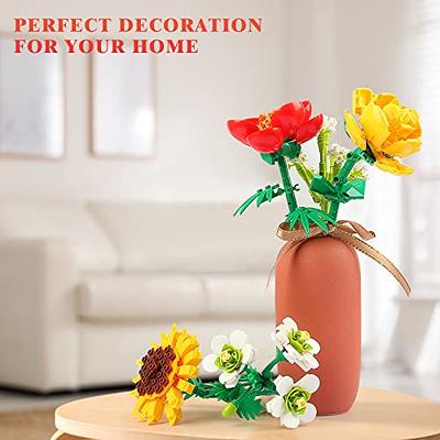 Flower Bouquet Building Kit, Not Compatible with Lego Flowers for Adults,  Building Blocks Sets Botanical Collection Decoration Toys Birthday