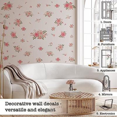 BCLOSE Coquette Decor, 88 Pink Flower Wall Decals Peel and Stick