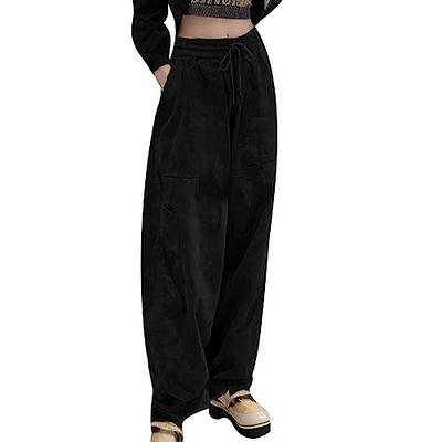 Gufesf Women's Wide Leg Loose Fit Long Pants Straight Casual Trousers  Clothes Leggings Pants for Women (H2-0809-A-Black, M) - Yahoo Shopping