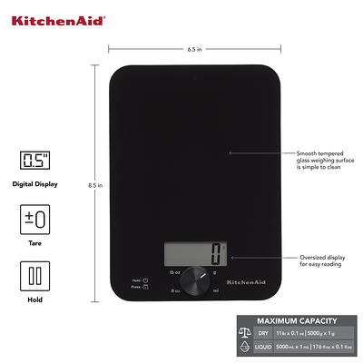 KitchenAid Glass Top 11lb Capacity Kitchen Scale 