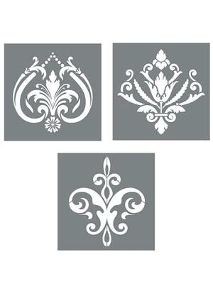 Damask Stencil Pattern for DIY Wall Painting