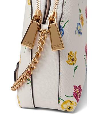 Kate Spade New York Morgan Lemon Toss Embossed Saffiano Leather Double Zip  Dome Crossbody Parchment Multi One Size