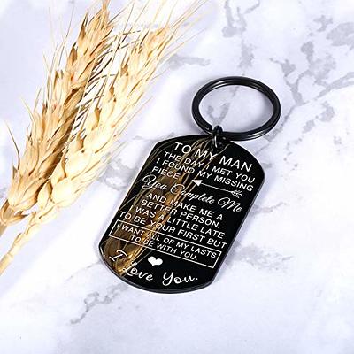 Valentines Day Gifts for Men To My Man Keychain Anniversary for