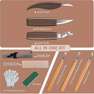 MARKETTY Wood Carving Chisels Sets - 12 Pcs, DIY Wood Carving Kit for  Beginners, Sharp Woodworking Tools, Ideal for Beginners Gift
