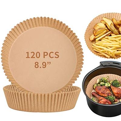 GOAUS Air Fryer 100 Pcs Round Paper Liners Disposable [Extra Large] for 8  Qt or Above Basket, 9 inch Unbleached Non-stick Parchment Paper - Yahoo  Shopping