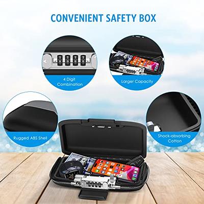 AMIR Portable Lock Box, NEWEST 4 Digit Combination Key Lockbox for Travel  Safe, Water-resistant Mini Portable Safe Box with Wire Rope, Small Security  Case Box for Beach,Drom Safe,Car,Home,Office - Yahoo Shopping