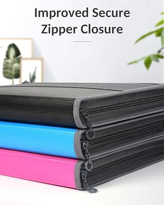 Expanding File Folder 13 Pockets with Zipper Closure, TRANBO Letter/A4 Size  Plastic Portable Document Organizer (Black) 