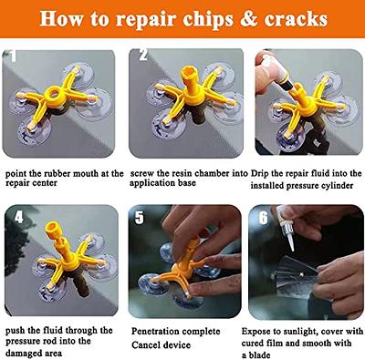 VICKJES Windshield Repair Kit, Glass Repair Fluid 4 Pcs Car Glass Repair  Kit, Windshield Crack Repair Kit, Glass Repair Fluid Quick Fix for Chips,  Cracks, Star-Shaped Crack - Yahoo Shopping