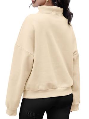 Women's High-Neck Terry Cloth Half Zip Sweatshirt - Women's Sweaters &  Sweatshirts - New In 2024