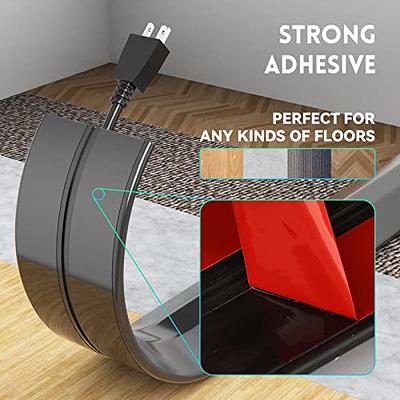Floor Cord Cover 5 FT, Cord covers for wires on floor, Self-Adhesive Power Cable  Protector