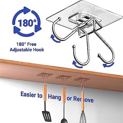 Large Adhesive Hooks 44Ib(Max), Waterproof and Oilproof Wall Hooks