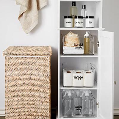 NEPA Market White Plastic Bins/Storage Organizers 3 Pack - Pantry Baskets,  Bins for Shelves, Organizer and Storage for Bathroom, Bedrooms, Kitchens