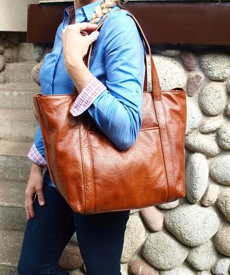 BROWN LEATHER HOBO Bag Oversize Shoulder Bag Everyday 