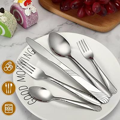 Eating Utensil Set Silverware Flatware Stainless Steel Fork Spoon Knife  with Rus