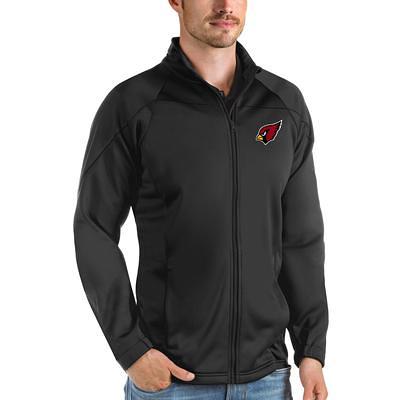 Men's Antigua Black Arizona Cardinals Links Full-Zip Golf Jacket