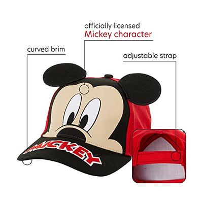 Disney Boys' Mickey Mouse Baseball Cap - 3D Ears Curved Brim Strap Back Hat  (4-7) Mickey Mouse Ears Blue 4-7 Years