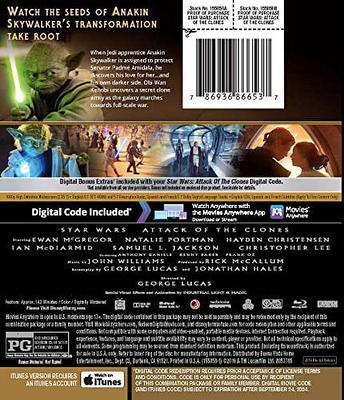 Star Wars: Attack Of The Clones (blu-ray + Digital) : Target