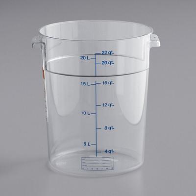 Vigor 6 Qt. Clear Round Polycarbonate Food Storage Container and