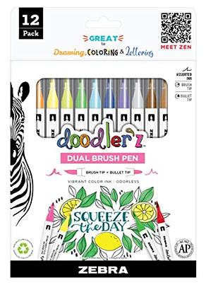  Zebra Pen Mildliner Double Ended Brush Pen, Brush and Point  Tips, Assorted Ink Colors, 25-Pack, Multicolor (79125) : Office Products