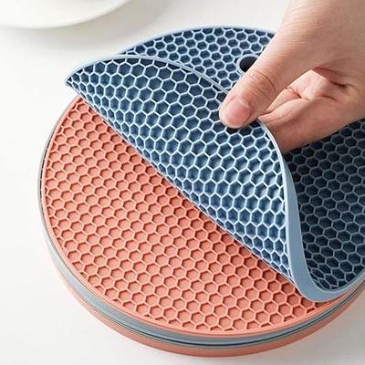 1pc Purple Round Silicone Placemat With Honeycomb Texture, Non-slip & Heat  Resistant Silicone Table Mat, Easy To Clean & High-temperature Resistant