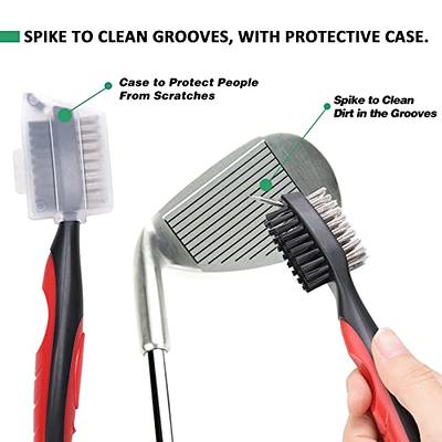 RITHIOX 2Pcs Golf Club Brush with Groove Cleaner Spike Nylon & Steel Wire  Brush Head Golf Club Cleaning Tool Kit Golf Gifts Set (Red+Green) - Yahoo  Shopping