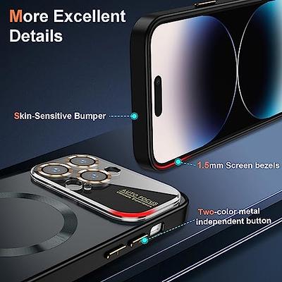  for iPhone 15 Pro Max Case with Metal Camera Stand [9H Camera  Lens Protector][Compatible with MagSafe] Military Grade Shockproof  Translucent Matte Magnetic Phone Case for iPhone 15 Pro Max - White 