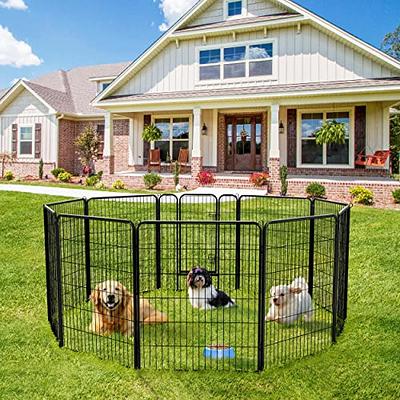 Decorative Garden Metal Fence, Premium Dog Playpen Large Crate Fence  Panels, Foldable Pet Fence Animal Barrier for Yard