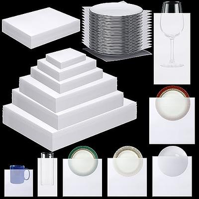 White Round Foam Plate Retail Pack