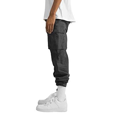 THWEI Mens Cargo Pants Casual Joggers Athletic Pants Cotton Loose Straight  Sweatpants Grey M - Yahoo Shopping