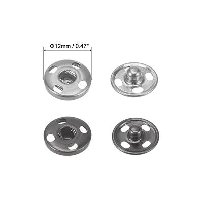 Sewing Snaps 90Sets 3 Sizes Sew on Buttons Metal Fastener Buttons Press  Button for Sewing Clothing Silvery and Black (10mm/14mm/16mm Silvery 90sets)