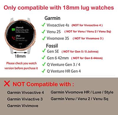  18mm Stainless Steel Watch Bands for Garmin Venu 2S