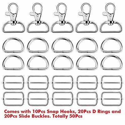 PAXCOO 50Pcs Keychain Bulk with Key Chain Swivel Hook D Rings and