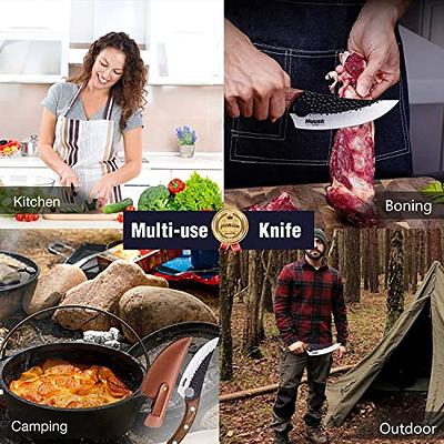  ENOKING Kitchen Knife Japanese Chef Knife Boning Knife for Meat  Cutting with Sheath, Hand Forged Butcher Knife Viking Kinfe for Cooking,  Japan Knife for Home, Outdoor, Camping: Home & Kitchen