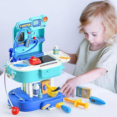 Kids Doctor Kit ,Doctor Kit for Toddlers 3-5 Doctor Playset for Kids with  Wooden Syringe, Stethoscope, Stainsteel Tray, Organ Apron Doctor Roleplay