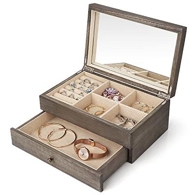 Meangood Jewelry Box Wood for Wowen, 5-Layer Large Organizer Box with  Mirror & 4 Drawers for Rings - Jewelry Organizers, Facebook Marketplace