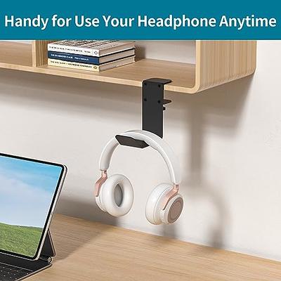 APPHOME 2Pack Headphone Hanger Under Desk Hook Holder Wall Mount, Dual PC  Gaming Headset Stand with Cable Clips Organizer Under Table Design