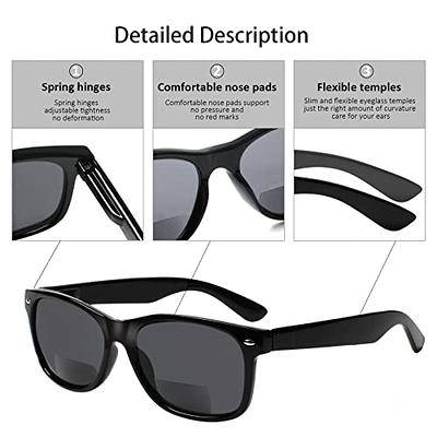 4 Pack Bifocal Reading Glasses Grey Lens Spring Hinge Outdoor