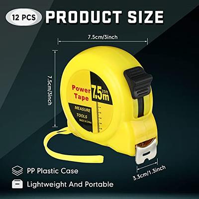 WILBEK 25 FT Measuring Tape Measure, Retractable Ruler with Inches and  Metric Scale, Magnetic Tip and Rubber Protective Casing Comes with 12