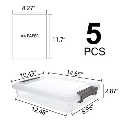 A4 Clear Portable Project Case Thick Scrapbook Paper Storage Box with  Handle Plastic File Box Document Case Photo Storage Containers Plastic