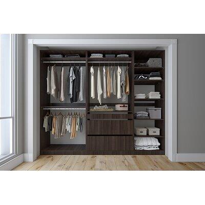 48 in. W to 92 in. W White Closet Shelf Tower with Shelf and Rod Extensions  Wood Closet System