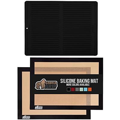  Gorilla Grip Non Stick Silicone Baking Mat Sheet, 2 Pack,  Reusable Cookie Sheets Liner, Heat Resistant, No Oil Greasing Needed,  Kitchen Oven Essentials, Food Grade and BPA Free, Half Sheet, Gray